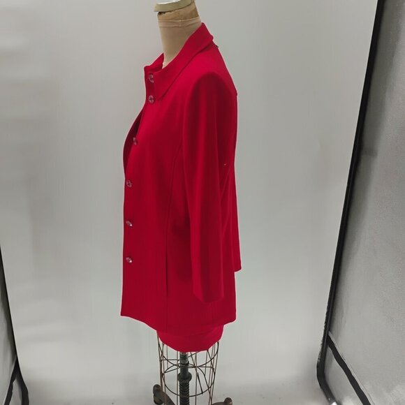 Escada wool dress w/ matching blazer jacket red orange exposed zipper classy - Picture 7 of 16